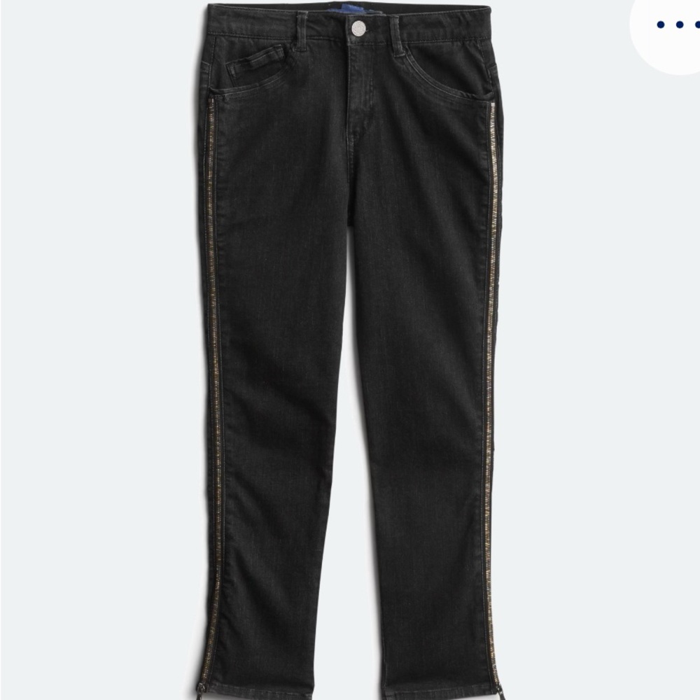 Black Jeans with Side Zipper Detail
